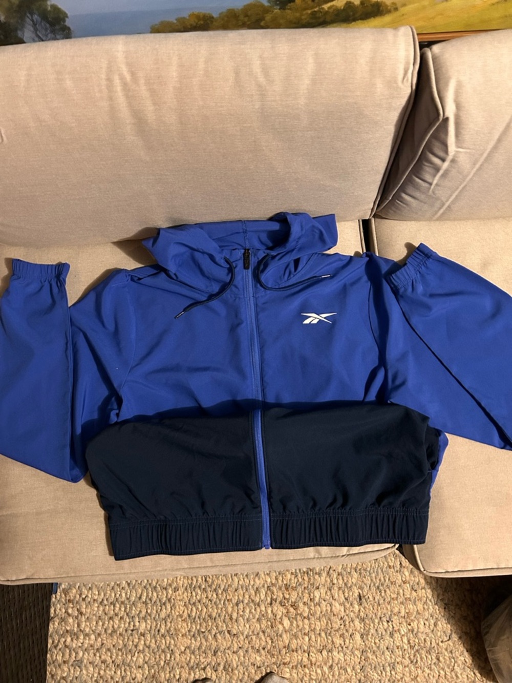 Reebok Blue and Navy men’s Hooded Zip Jacket